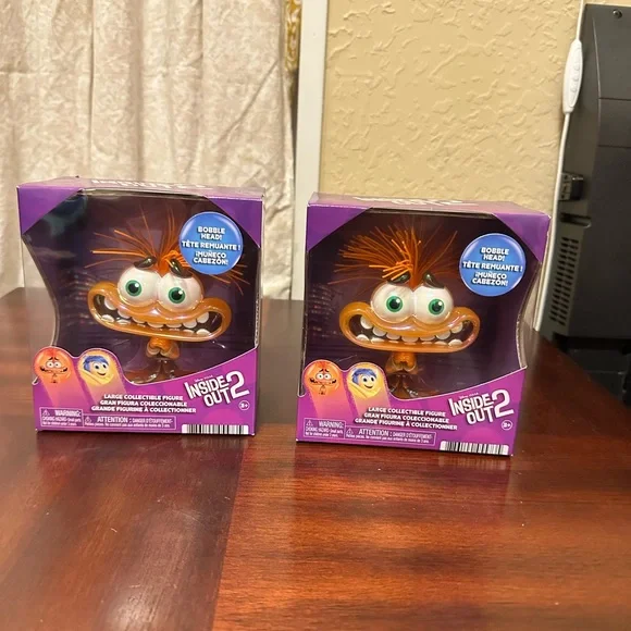 Set of 2 Disney Pixar ANXIETY Inside Out 2 Collectible Bobble Head Figure 4.5" - Picture 2 of 6